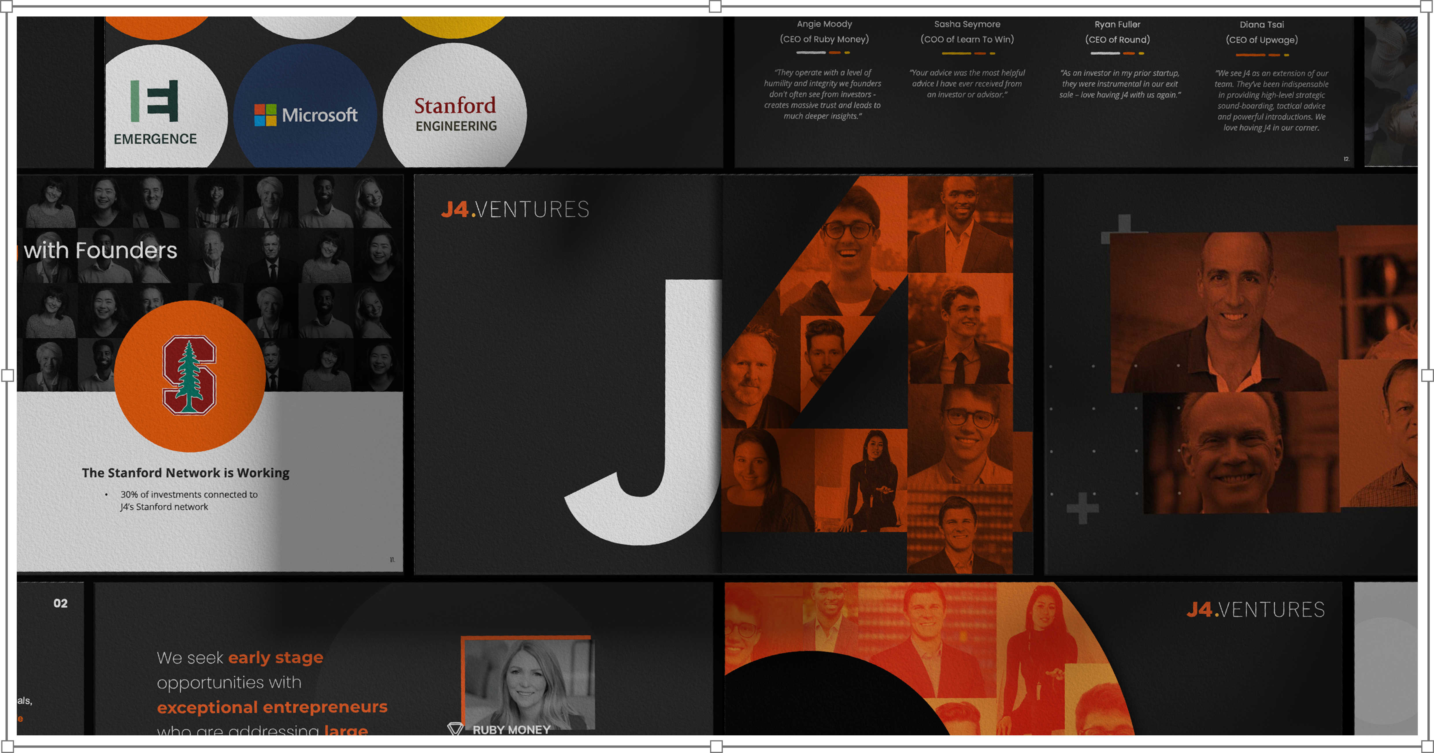 J4 web design and presentation deck design